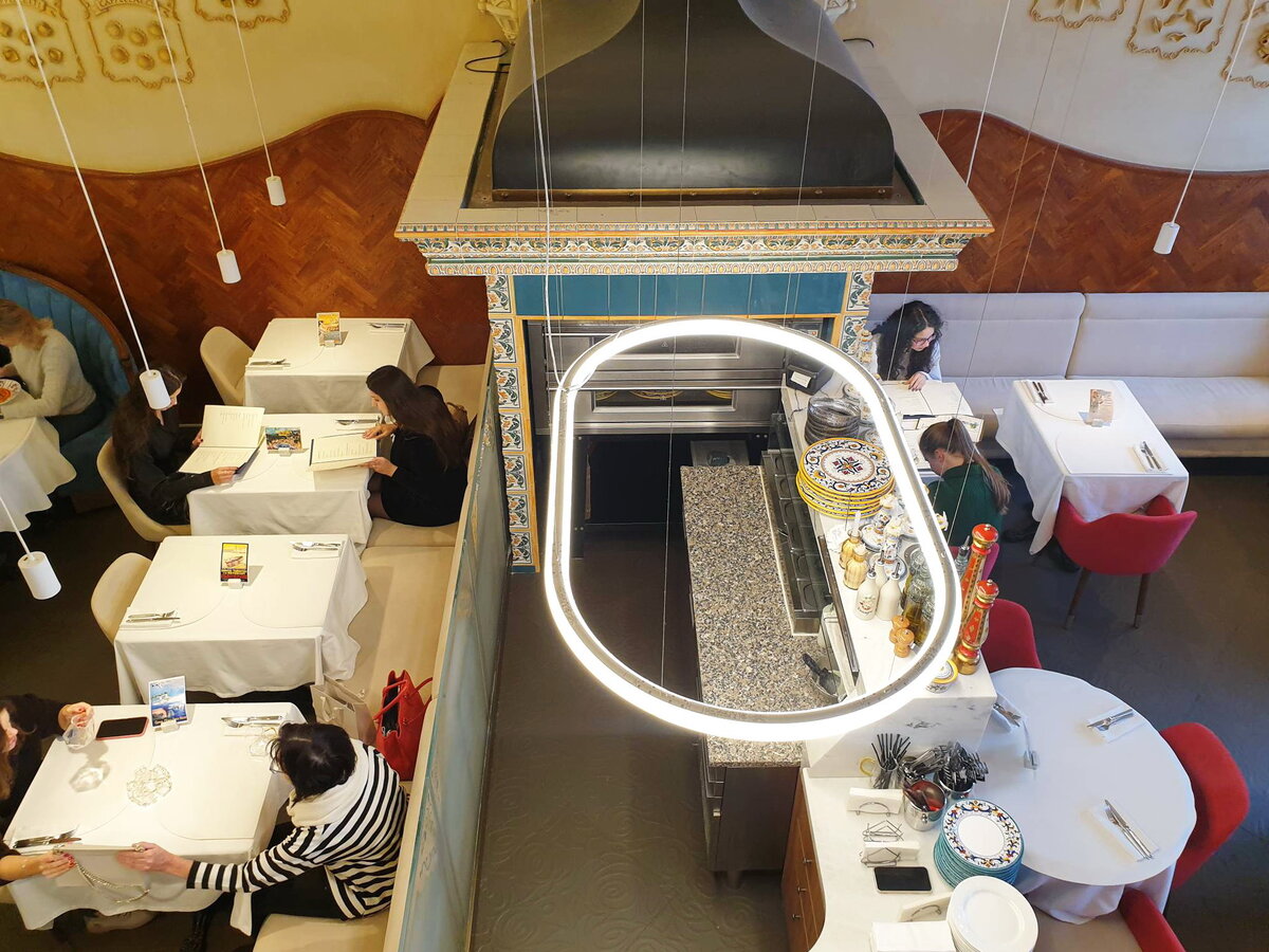 Зал ресторана "Паста и Баста". Вид сверху