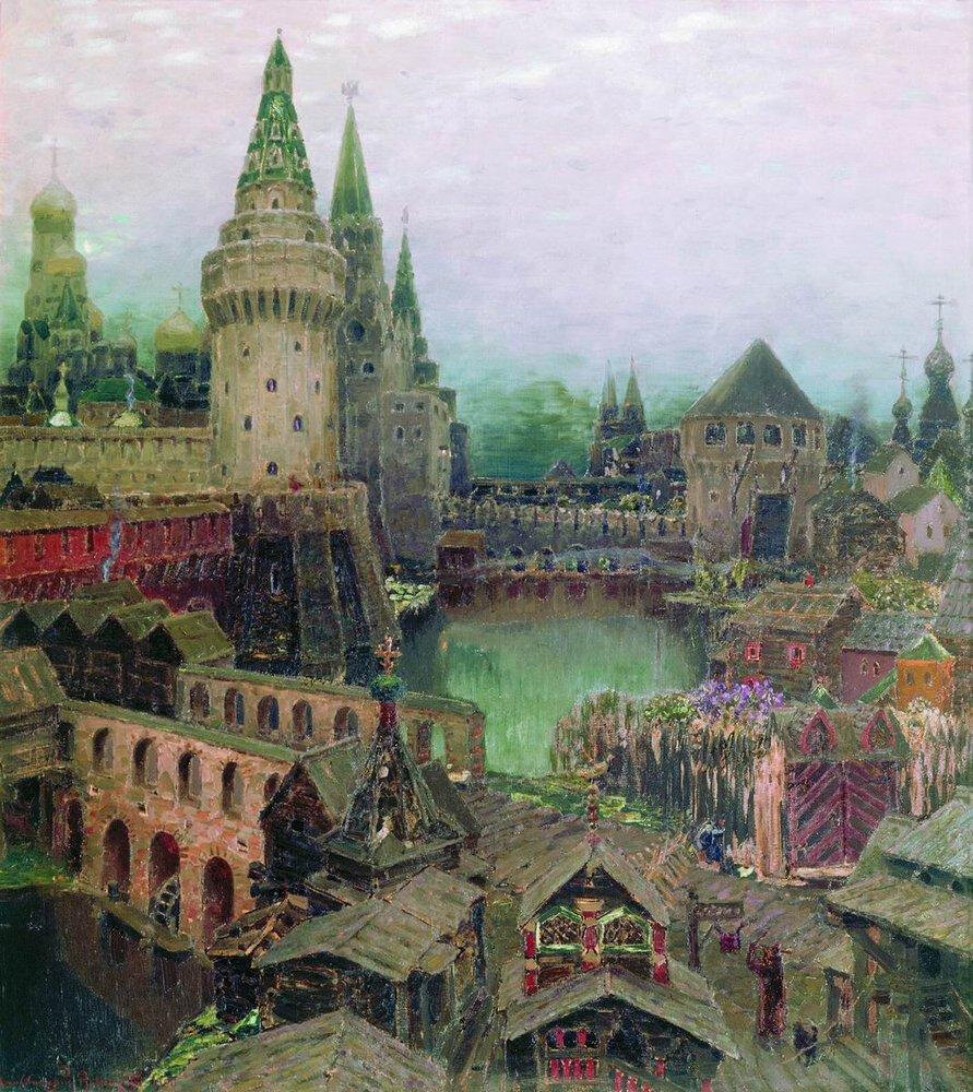 На рассвете у Воскресенского моста. Конец XVII века. 1900
