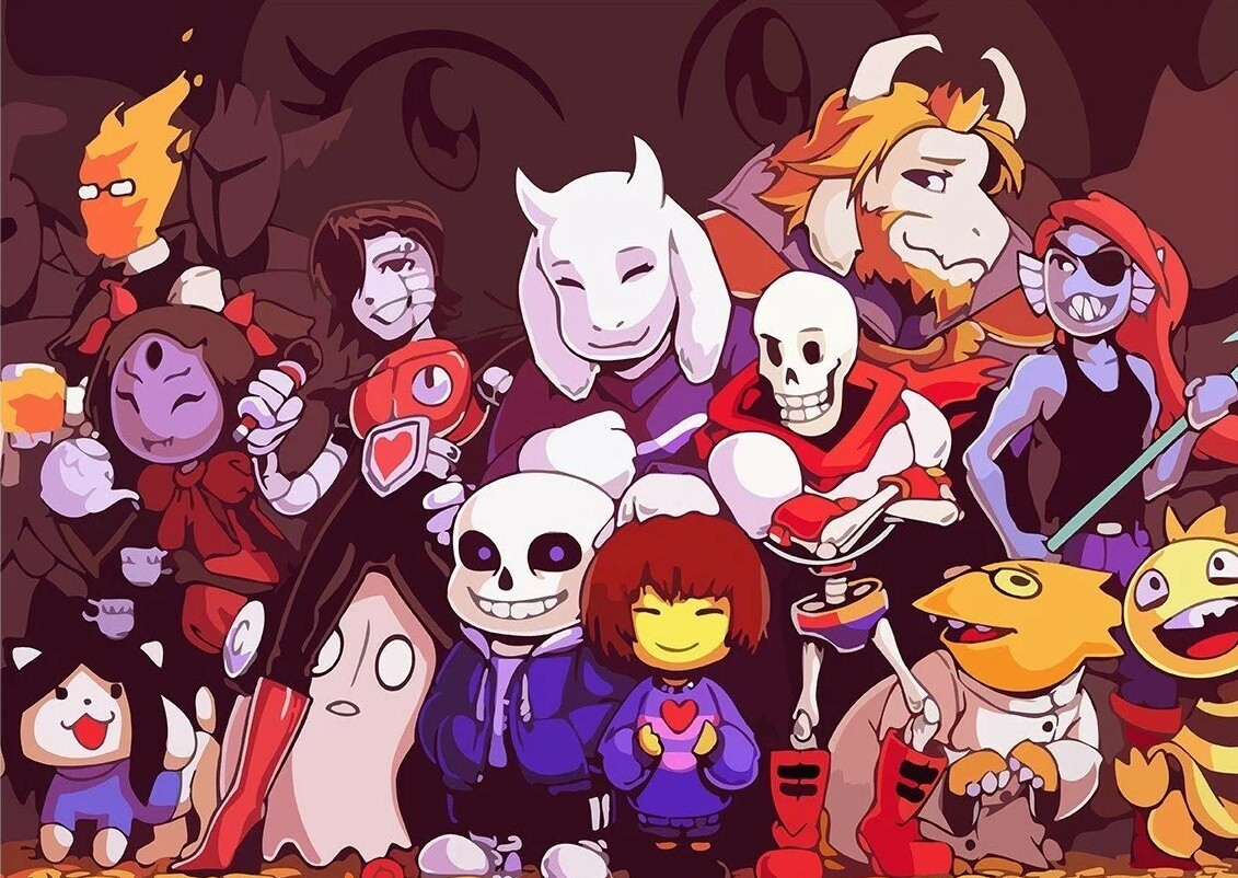 Undertale creator. Герои Ундертале. Андертейл персонажи. Главные персонажи андертейл. Андертейл арт персонажи.