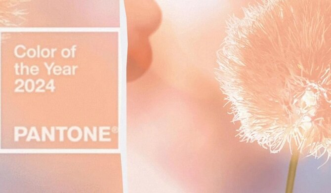 Pantone определил главный цвет 2024 года. Ним стал оттенок Peach Fuzz – бархатистый нежный персик, который обогащает разум, сердце и тело.-2