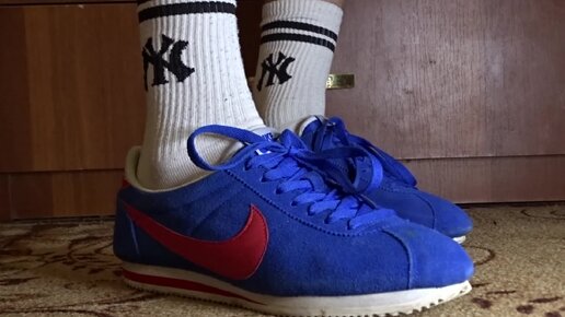 Nike cortez suede blue on sale