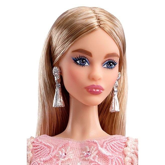 Barbie blush fringed gown hotsell