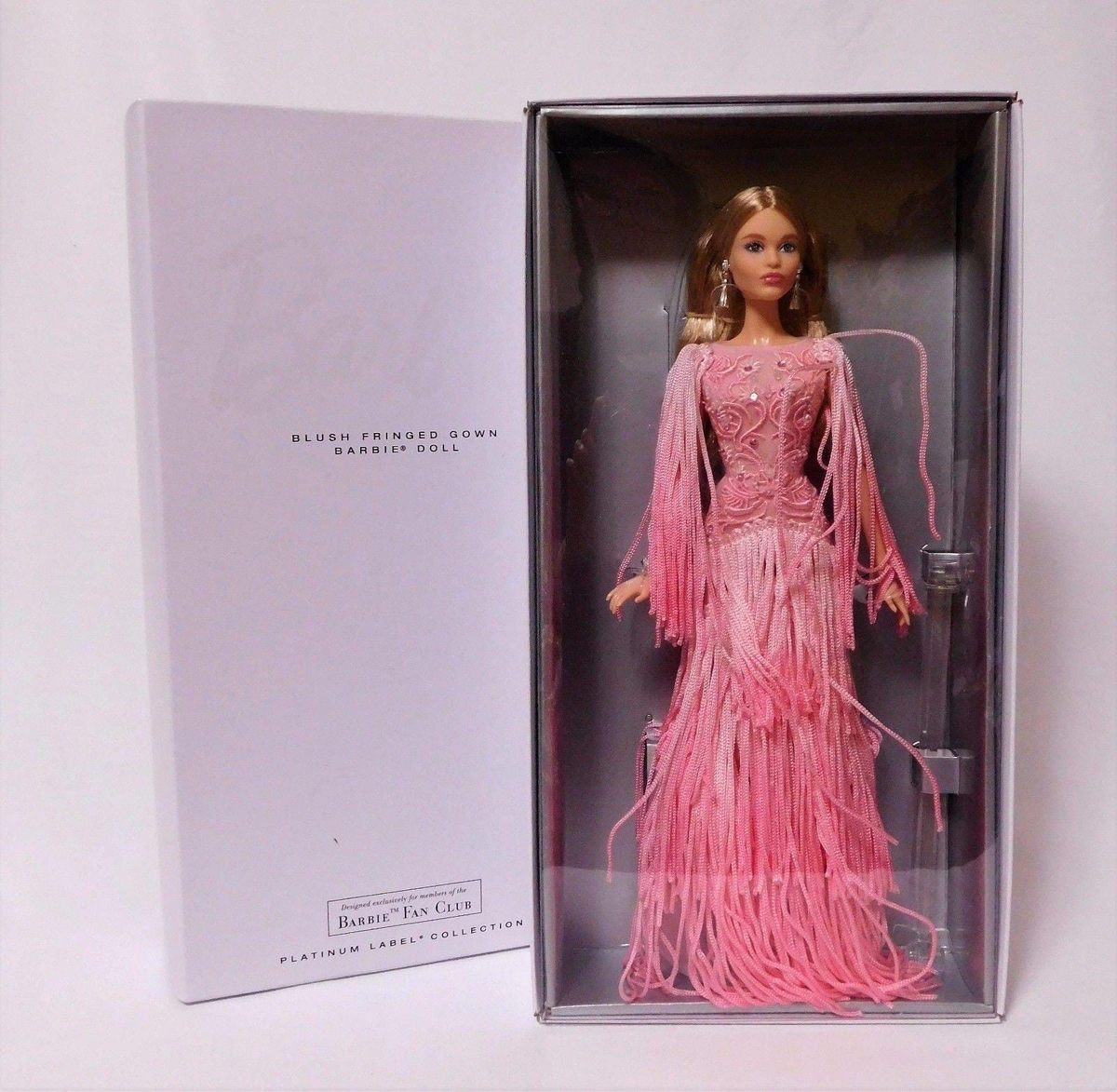 Blush fringed cheap gown barbie doll