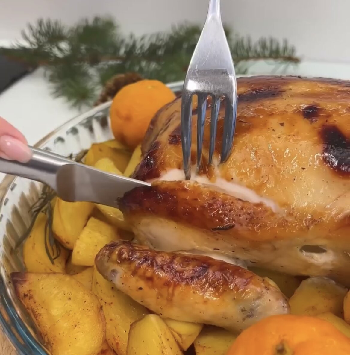 Курица с мандаринами на Новый год🍗🍊 Необычное, но очень вкусное  сочетание. Гости точно удивятся😍 | РЕЦЕПТЫ с любовью | Дзен