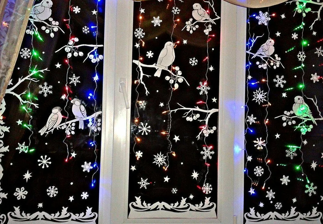 Идеи украшений на окна к Новому году | Женский журнал Клео | Дзен