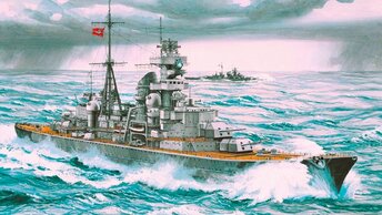 Тяжёлый крейсер «Принц О́йген». Битва в Датском проливе