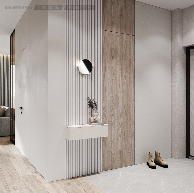 Интерьер прихожей, дизайнер Юлия Осипова