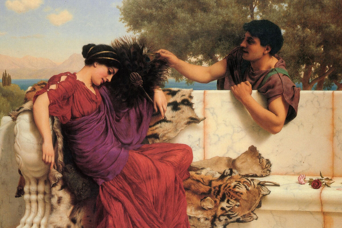 Фрагмент картины «Старая, старая история», Джон Уильям Годвард, 1903 год