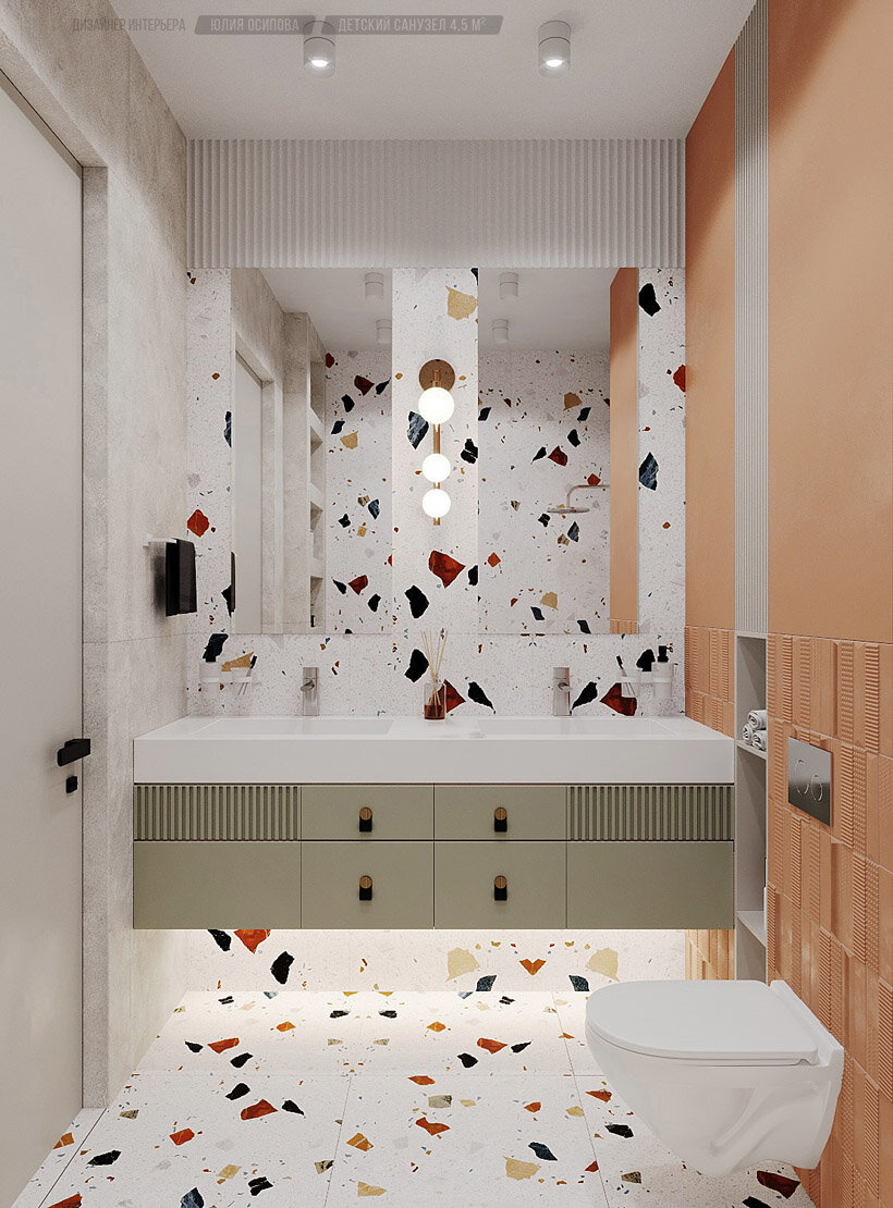 Интерьер детского cанузла, дизайнер Юлия Осипова