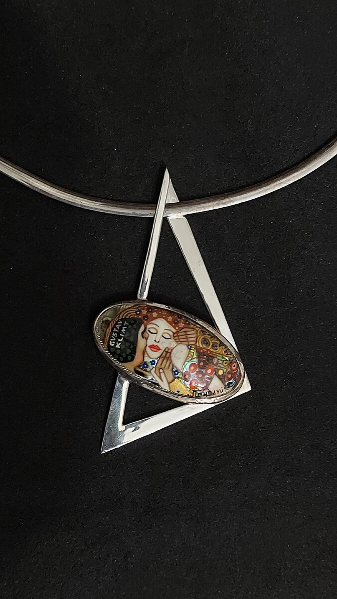 Серебряный кулон "Поцелуй" Густава Климта"