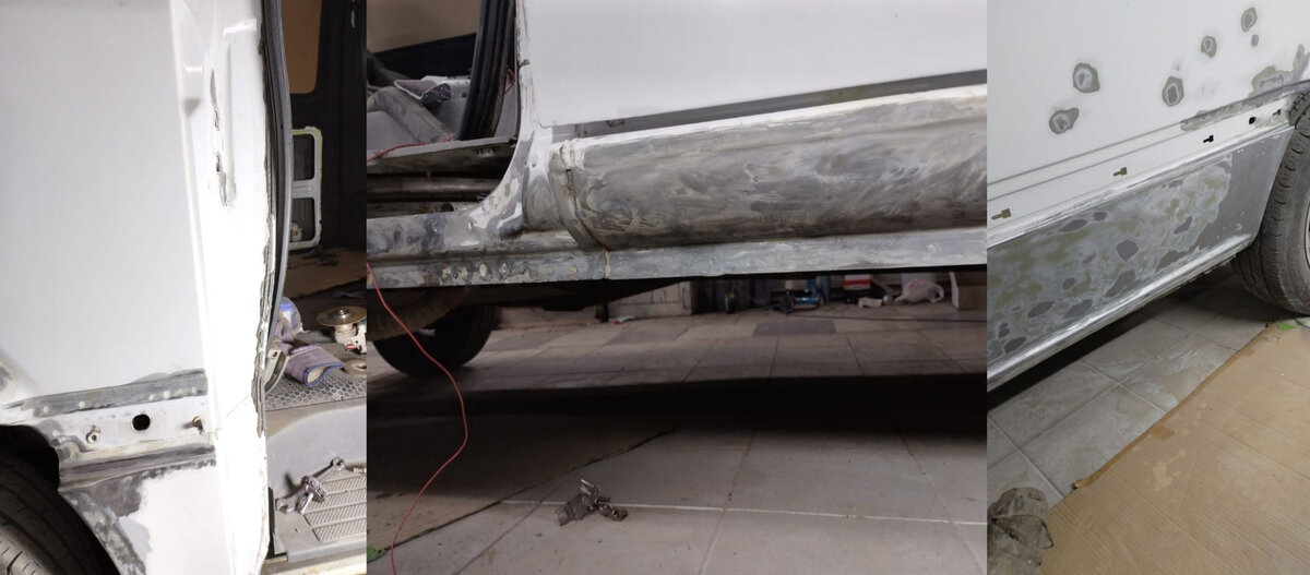 Зачистка проблемных мест: колесные арки, пороги, нижняя часть кузовных панелей