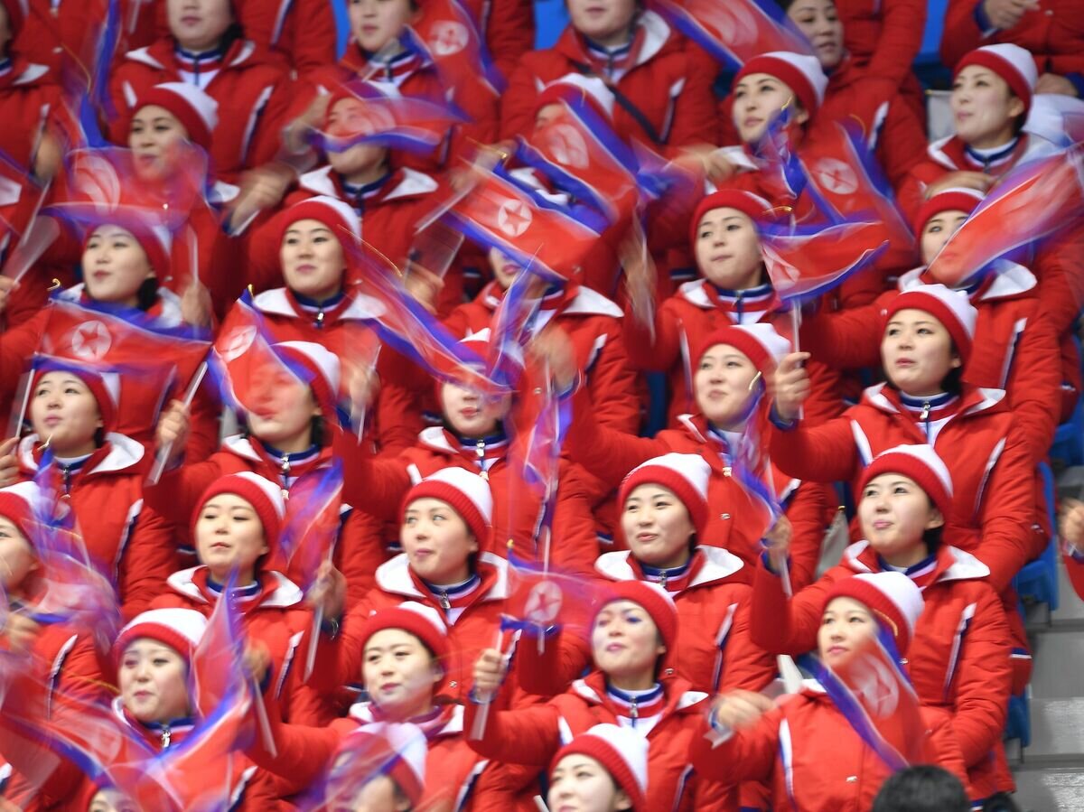    Северокорейские болельщики © РИА Новости / Владимир Песня