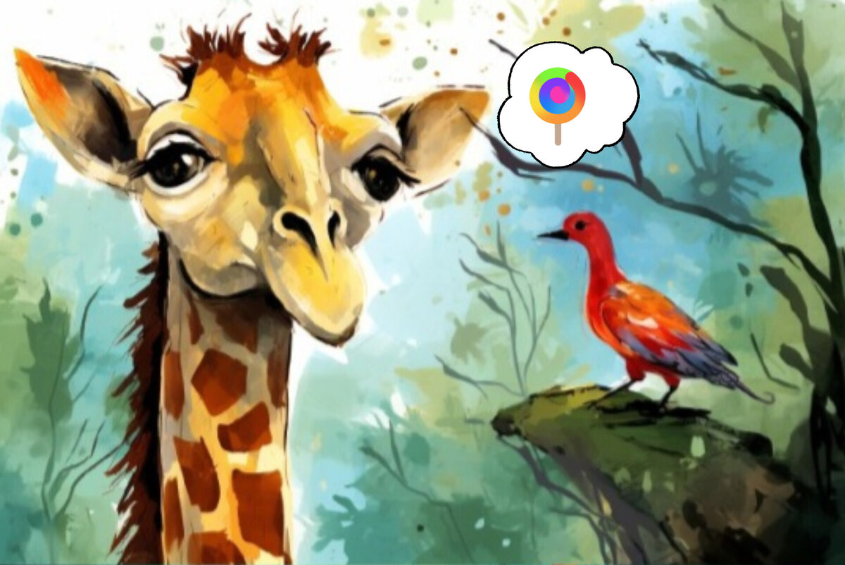 Жираф и ткач в засаде