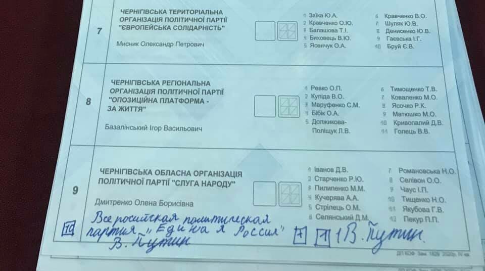 Бюллетень на следующих выборах