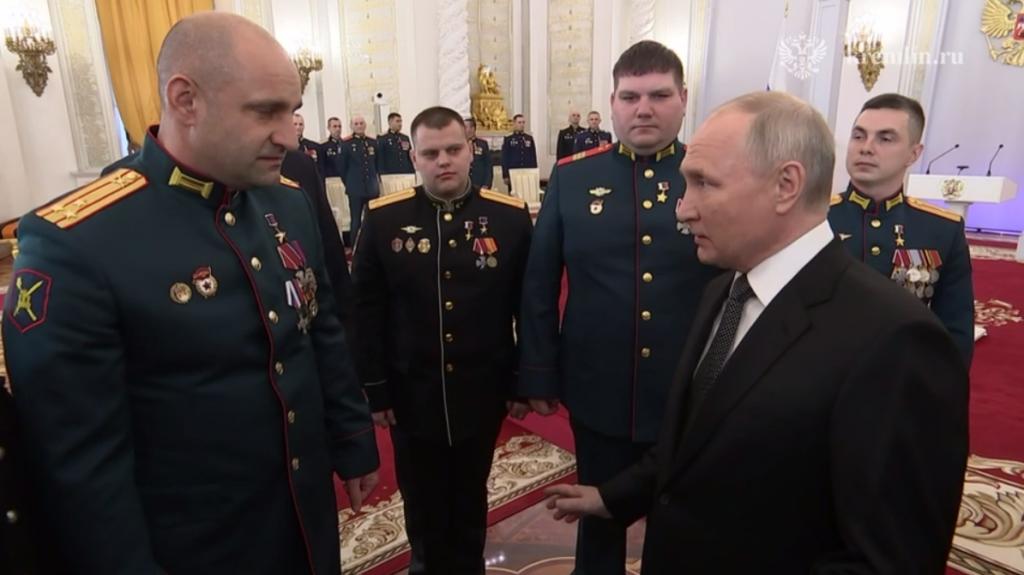    Президент Путин на церемонии ко Дню Героев Отечества. Фото: пресс-служба Кремля