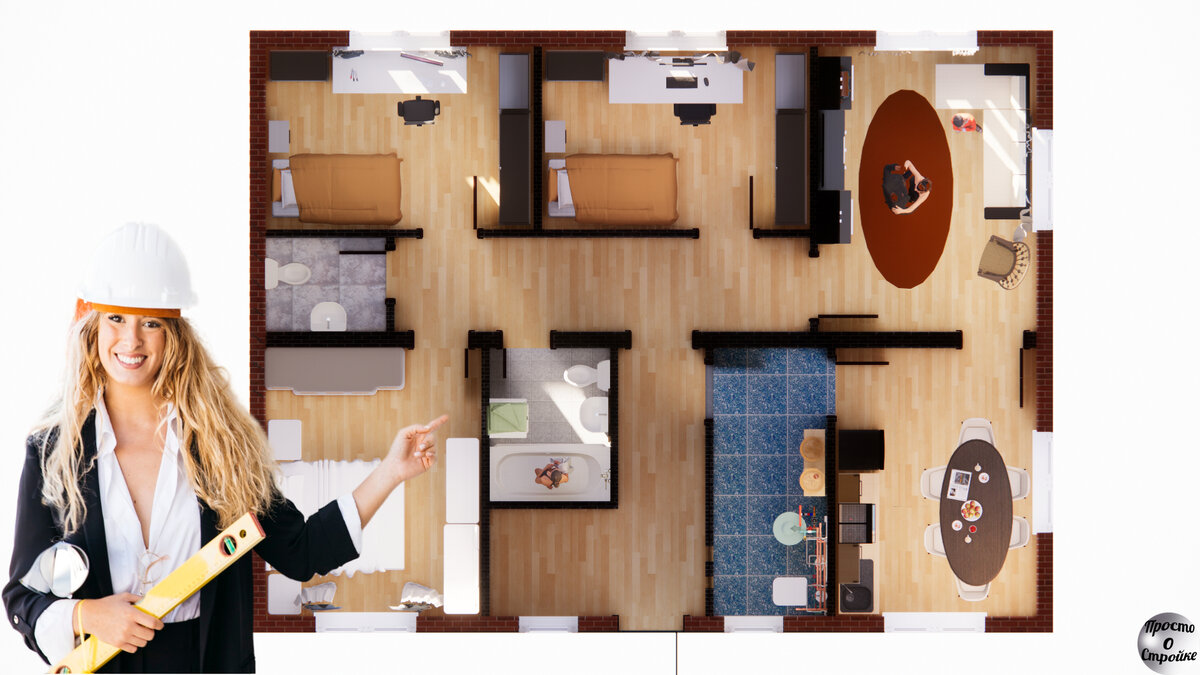 Планировка дома 9 на 12 м