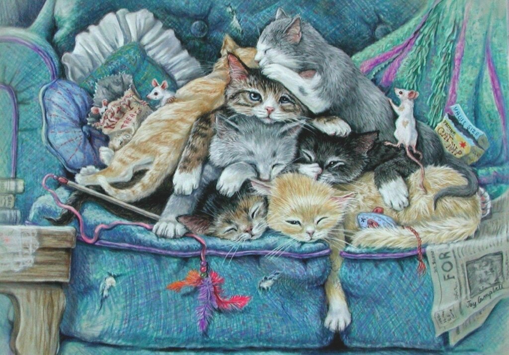 У нас живет чудесный кот. Коты художники Джой Кэмпбелл. Американская художница Джой Кэмпбелл. Джой Кэмпбелл художник кошки. Кошки художницы Joy Campbell.