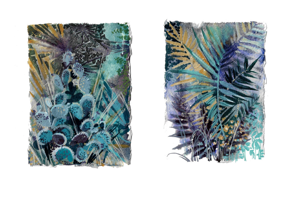 Мои акварельные разрисовки: по размеру как открытки, по сути - лежат  на стоках