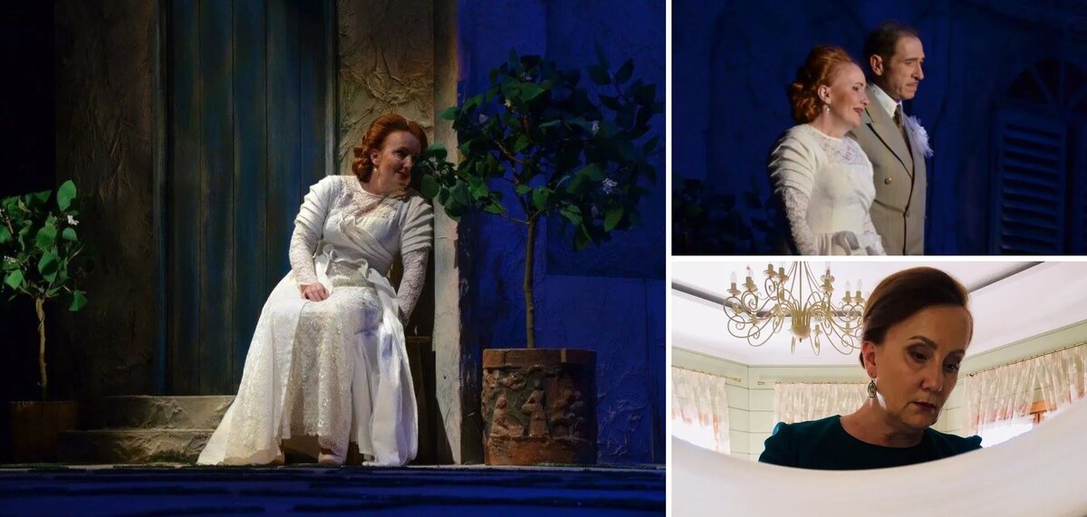 Актриса на сцене театра в Донецке.