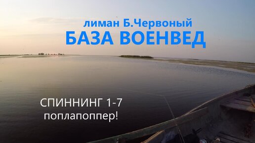 Рыбалка в Краснодарском крае база Военвед лиман Большой Червоный жарким летом на попла-поппер 2023