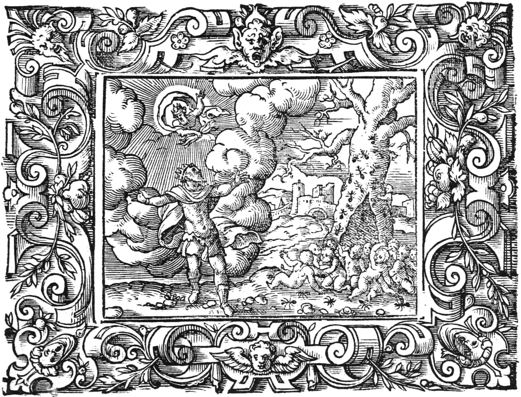 Мирмидоняне — люди из антов для царя Эака. Источник: https://commons.wikimedia.org/wiki/File:Virgil_solis_ovid_metamorphosen7_11.png#/media/File:Virgil_solis_ovid_metamorphosen7_11.png