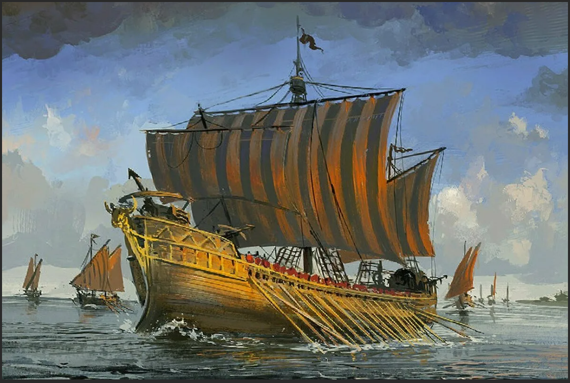 Античный корабль. Источник: https://triptonkosti.ru/6-kartinki/drevnie-korabli-kartinki.html