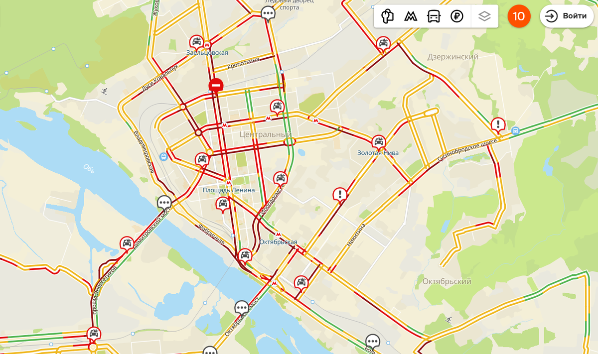 Карта пробок новосибирск сейчас