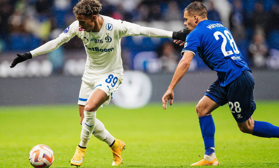    Динамовцы не справились с "Факелом" в матче первого круга РПЛ 2023-2024. Фото: Соцсети ФК "Динамо"