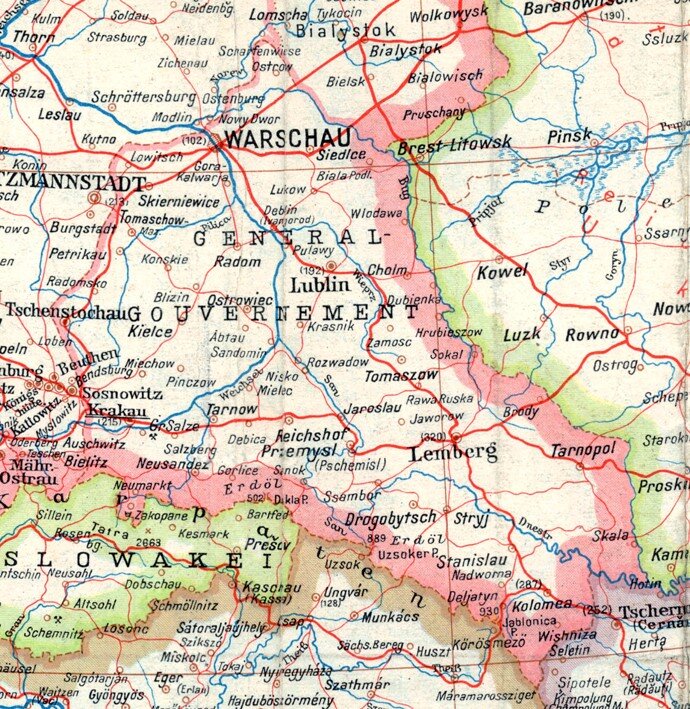 Карта генерал-губернаторства
