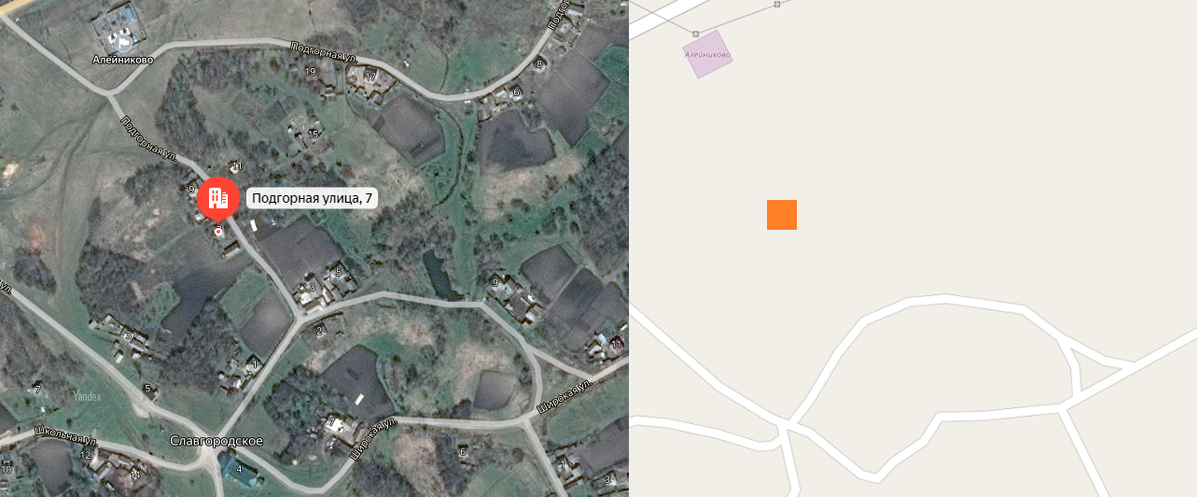 Слева - скриншот с Яндекс.Карты, справа - скриншот из cellmapper.net