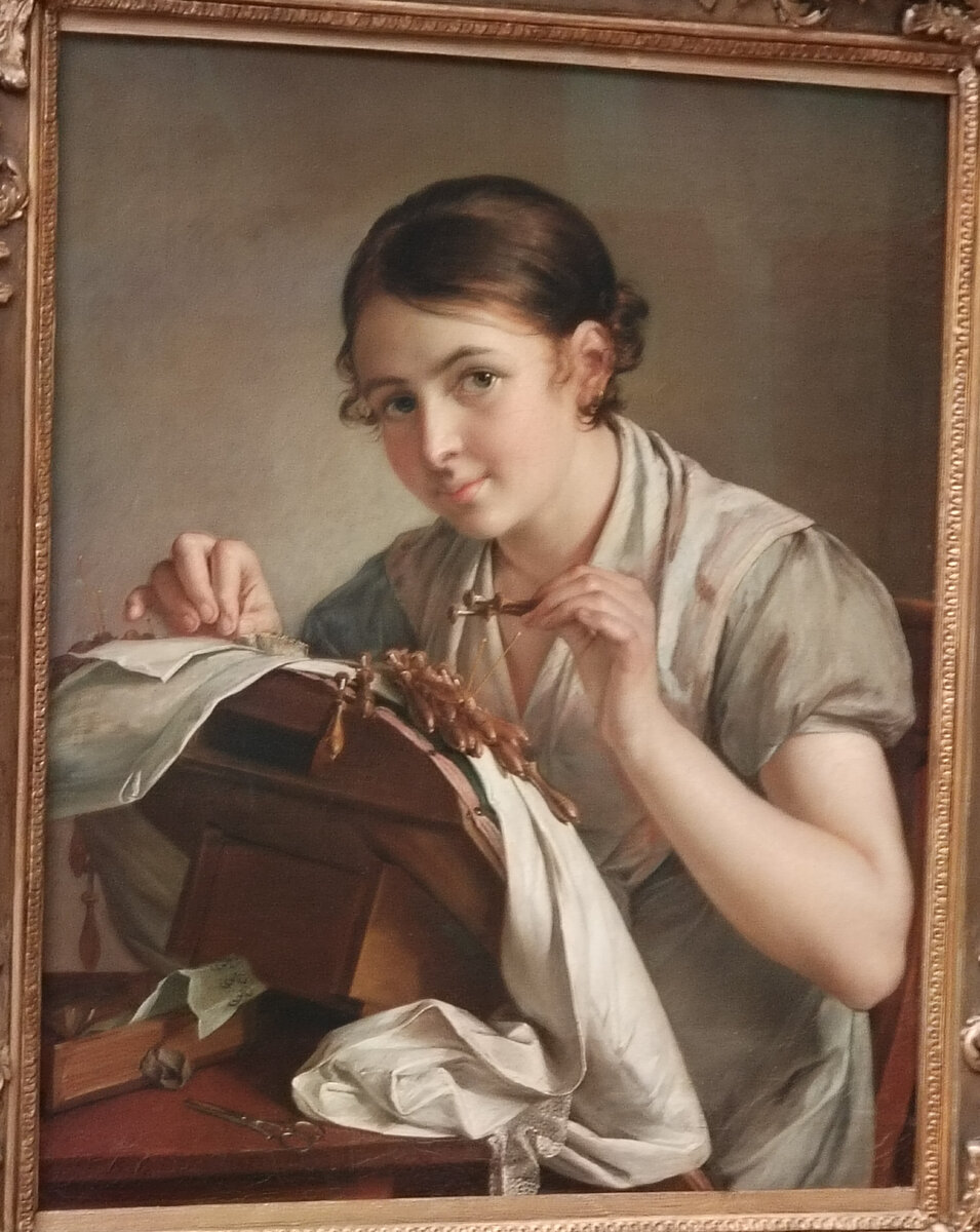 Василий Тропинин. Кружевница. 1823. Москва, Третьяковская Галерея
