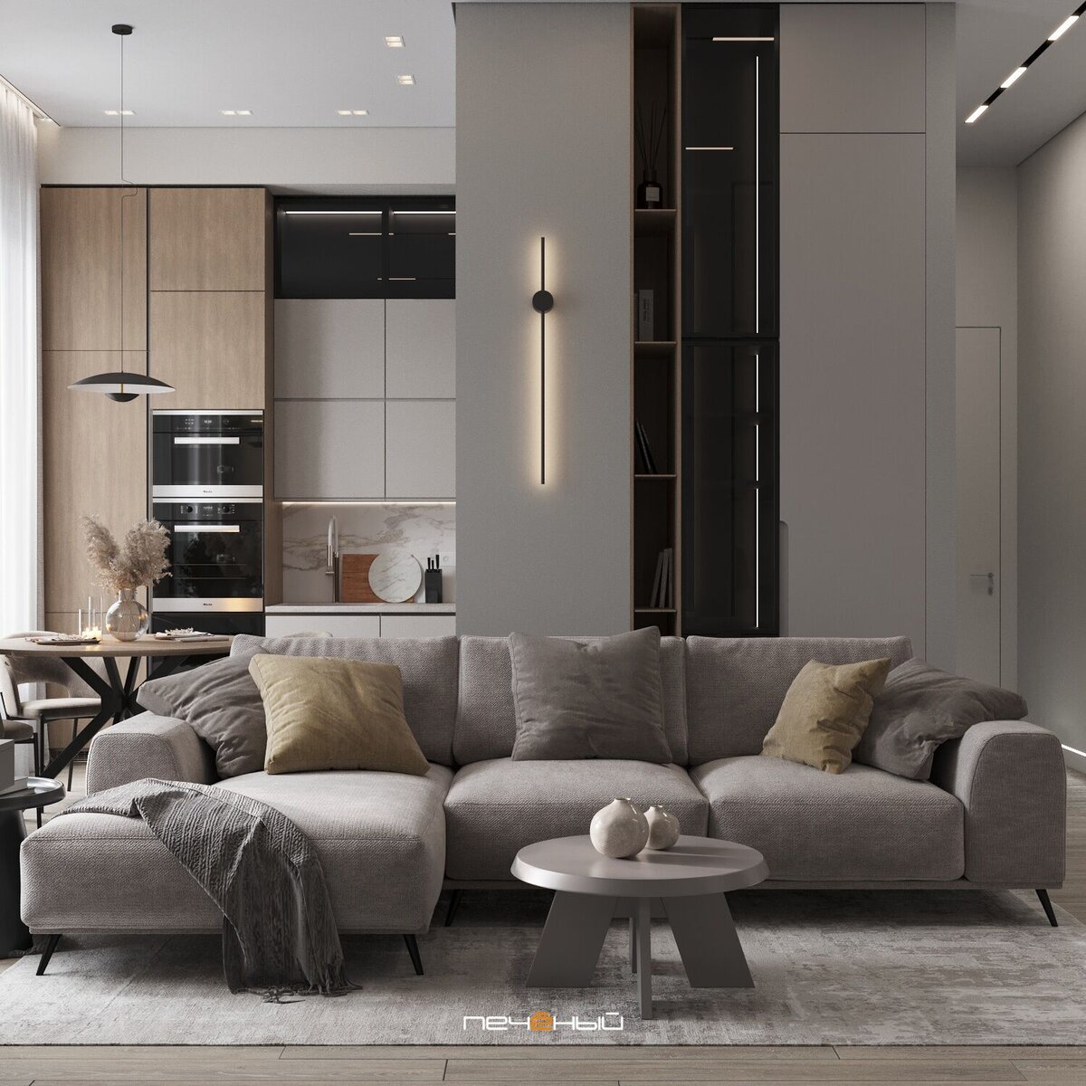 Дизайн кухни-гостиной