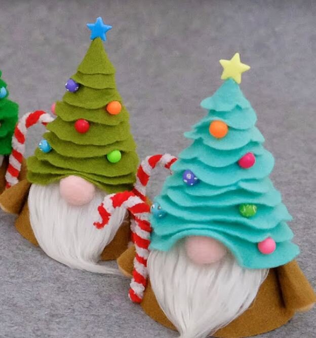 DIY Новогодний гномик из капрона и фетра своими руками. Рождественский гном. Christmas gnome.