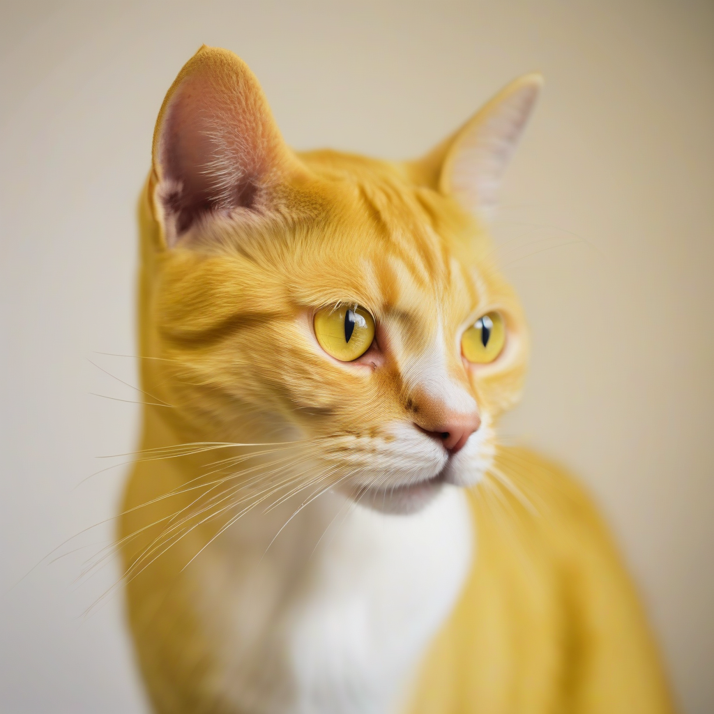 Жёлтый кот крупным планом