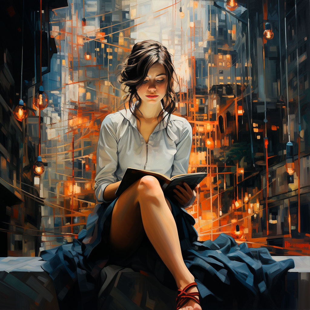 Даша читает учебник