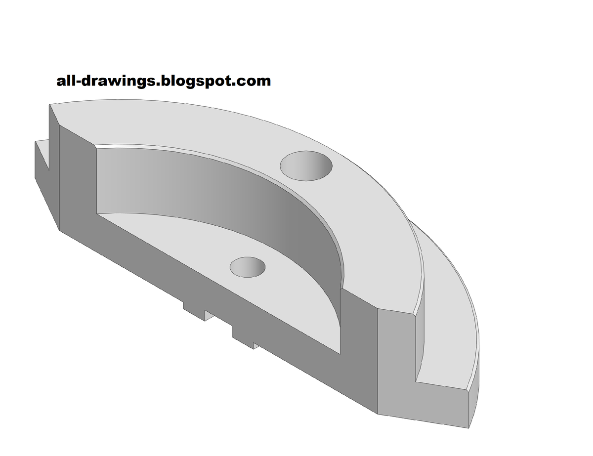 3D модель и чертеж токарного разжимного накладного кулачка