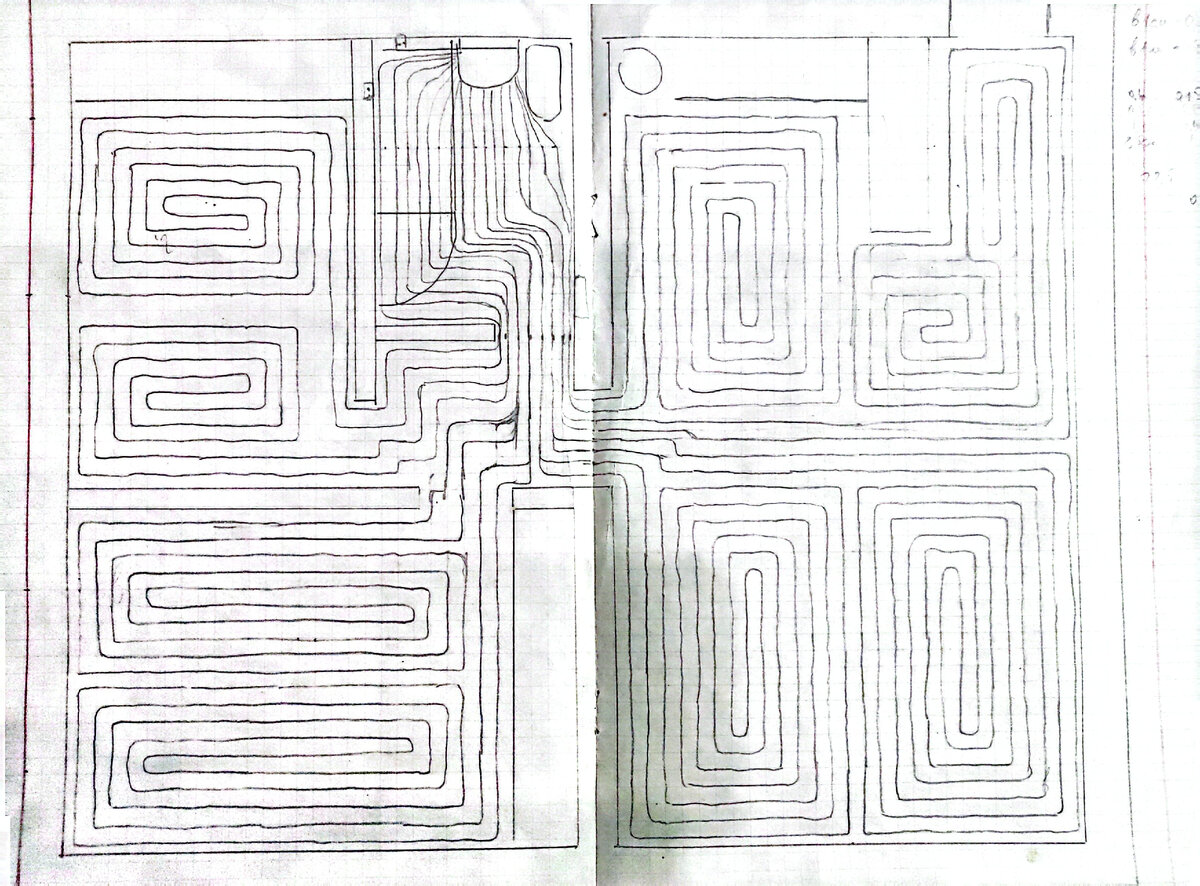 План-схема теплых полов в доме. @ Горбунов Сергей