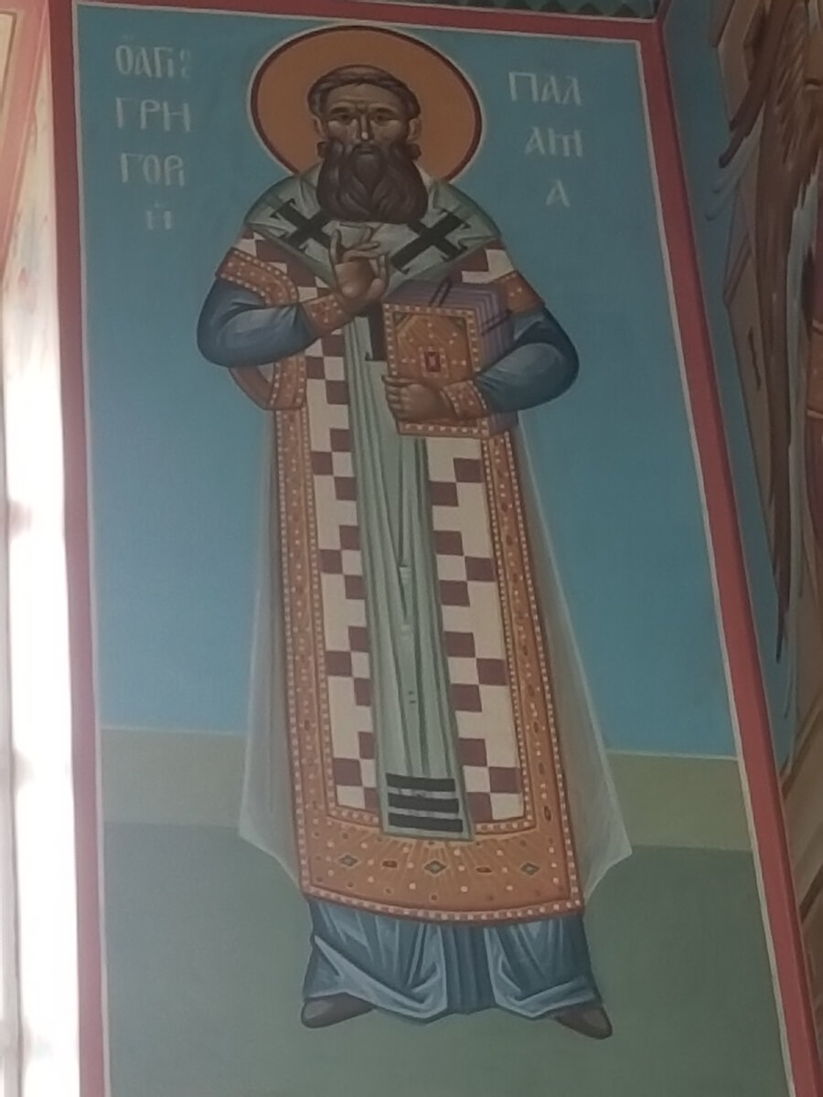 Храм Успения Пресвятой Богородицы "за верхом" г. Калуга. Роспись "Святой Григорий Палама" на северной стене четверика.