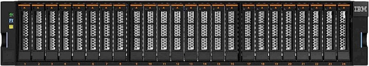 IBM FlashSystem 5045 вид спереди с дисковой корзиной 24SFF