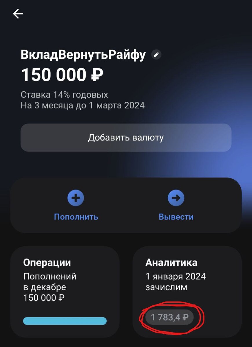 Вклад под 14%