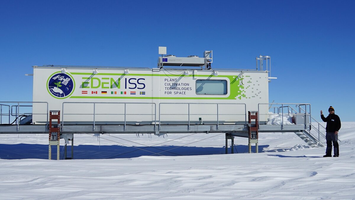 Тестовый модуль космической теплицы EDEN ISS в Антарктиде.
