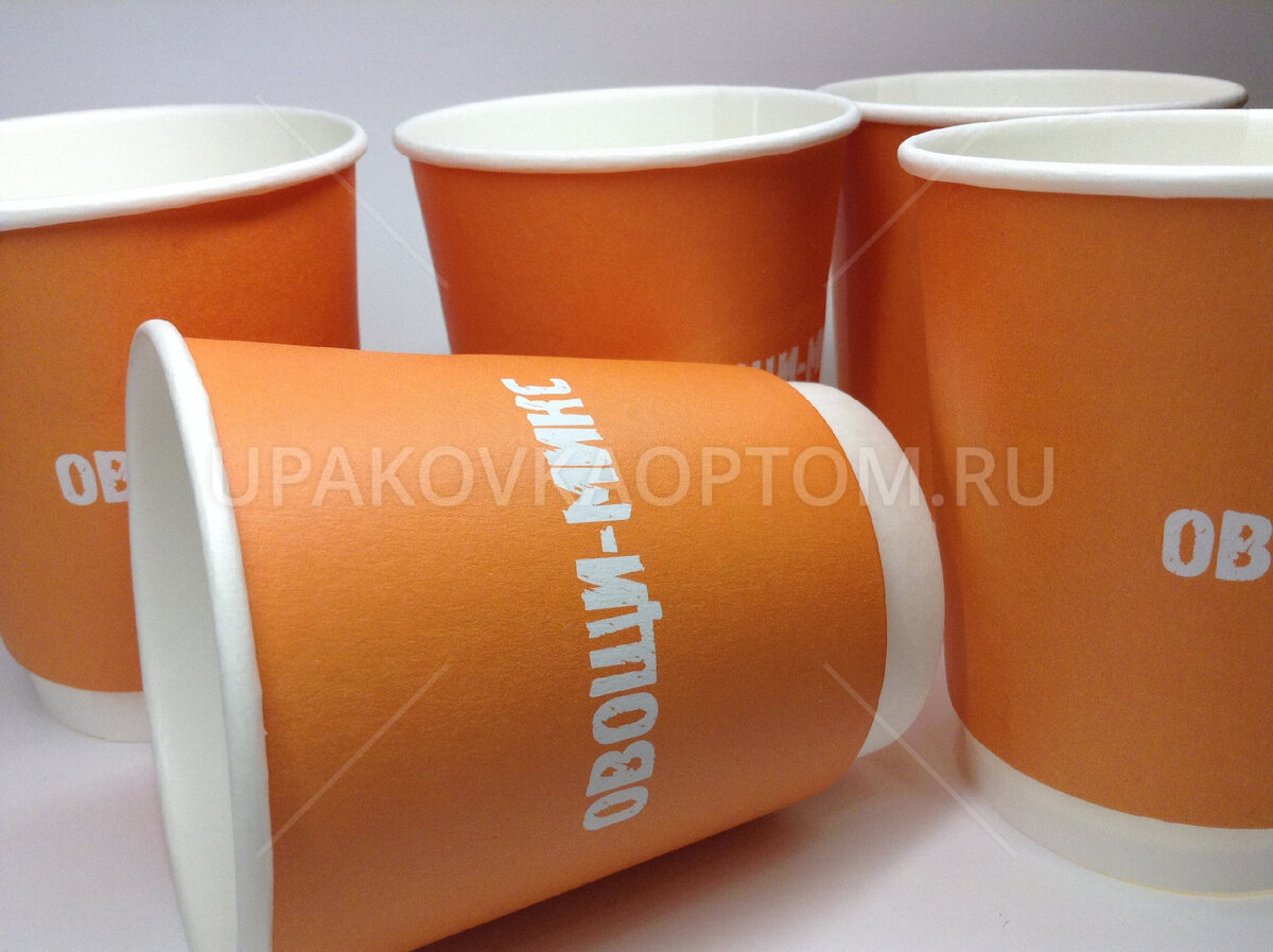 Пример двухслойного бумажного стакана с дизайном заказчика