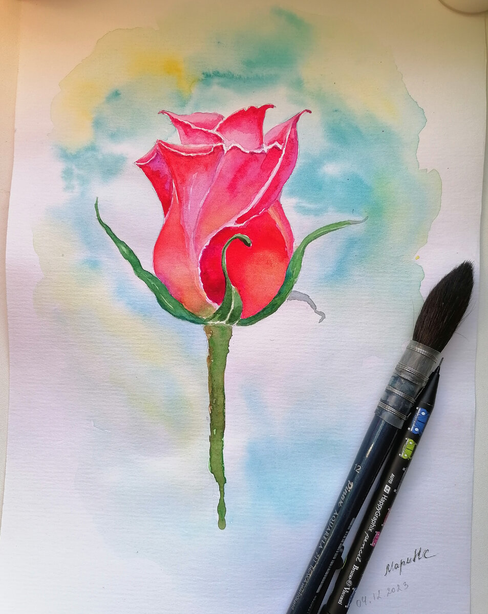 бумага А4, акварель. автор фото канала - В гостях уМАРИИ