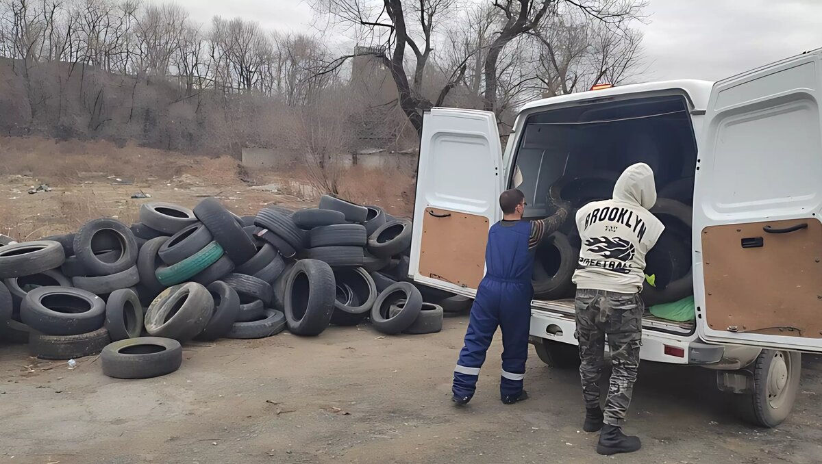 Владивосток шины 1000. Вывоз шин.