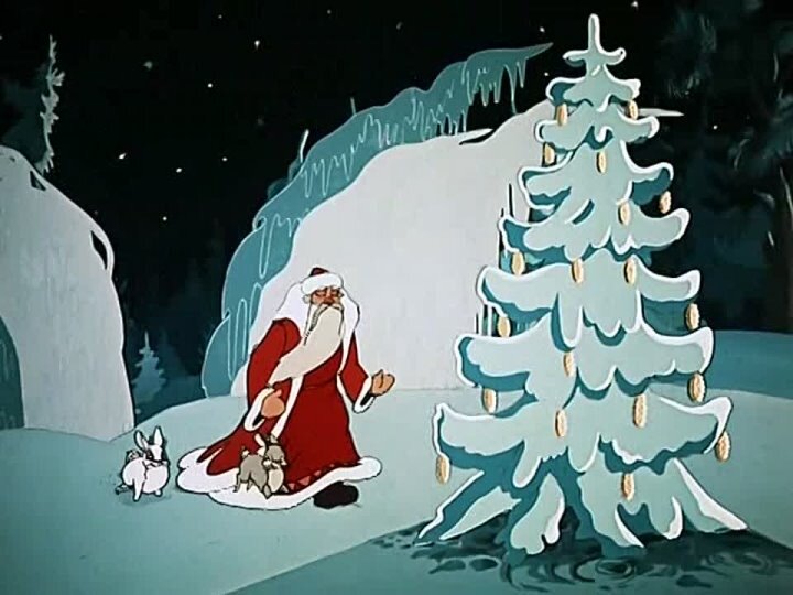 Кадр из мультфильма Новогодняя ночь 1948