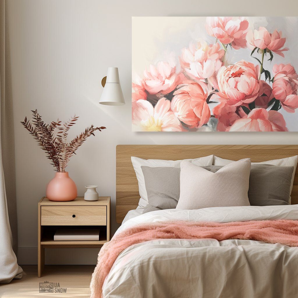 Картина "Розовые пионы" Артикул Fl01300