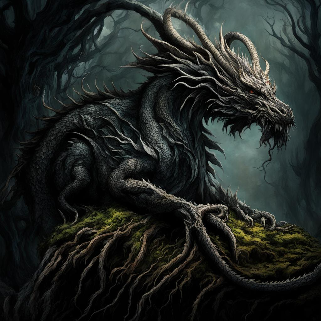2.Скандинавский дракон (Дракон Нидхёгг): Обитатель мирового древа, Нидхёгг, грызущий корень, воплощение темных сил и перерождения.