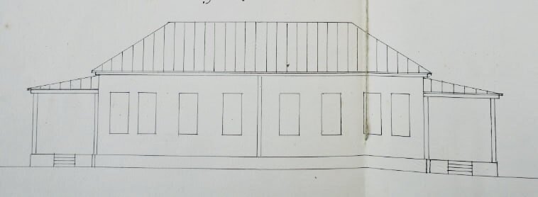 Проект деревянного дома в 1-м Кирпичном переулке. Фасад.