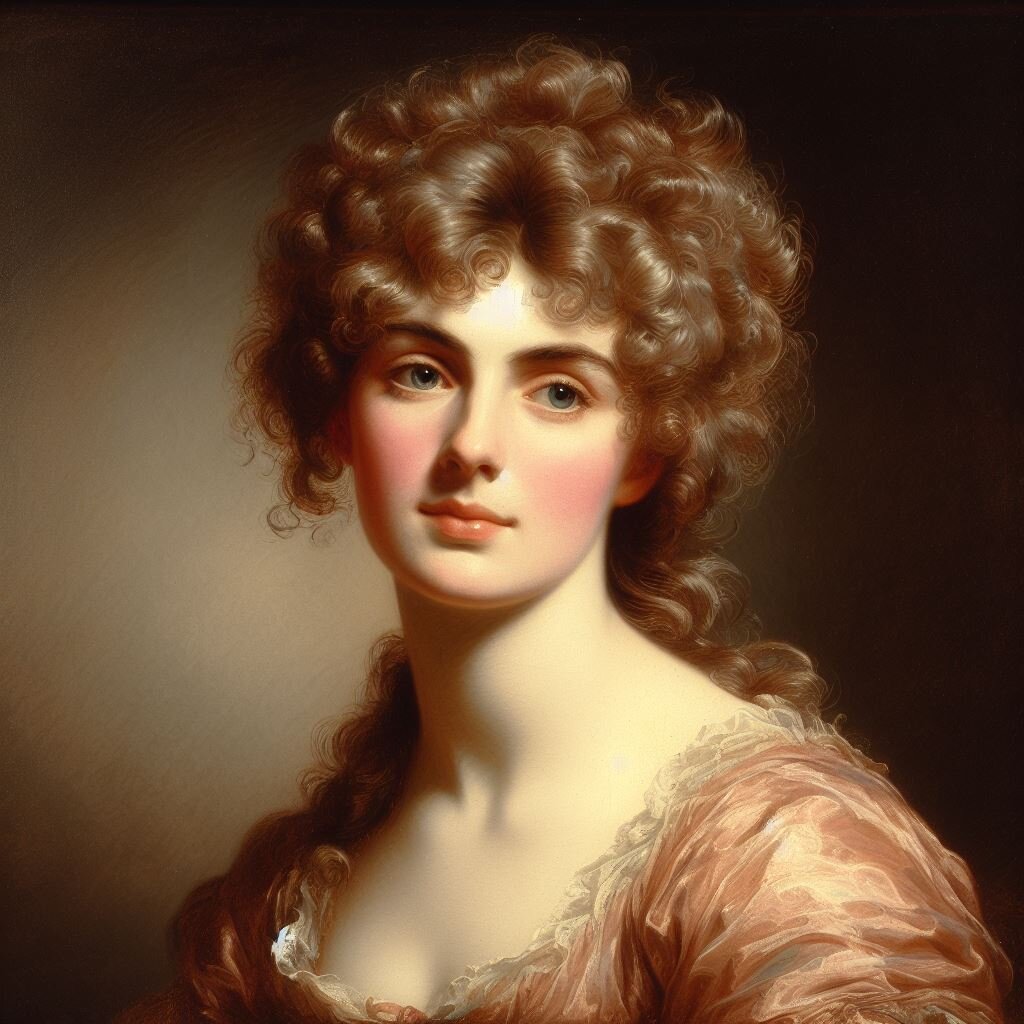 Dall -E 3 Женский портрет, реализм, 18 век.
