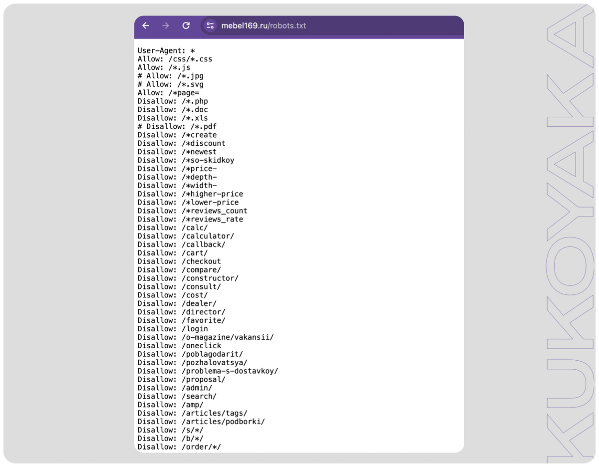 Пример файла Robots.txt